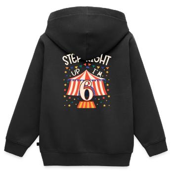 Circus Birthday Party - 6th Birthday Boy 6 Years - Kids Premium Organic Zip-up Hoodie - black - Back - AI Model Kid Male (0cm)