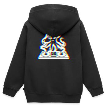 Glitch Kraken – Dein Soundtrack! - Kinder Premium Organic Zip Hoodie - Schwarz - Hinten - AI Model Kid Male (0cm)
