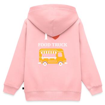 Food truck - Sweat Premium à capuche zippé enfant bio - rose - Dos - AI Model Kid Female (0cm)