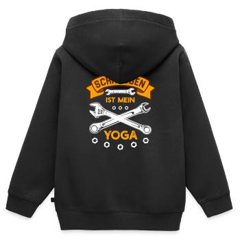 Schrauben Ist Mein Yoga Tuner Biker Schrauber Auto - Kinder Premium Organic Zip Hoodie - Schwarz - Hinten - AI Model Kid Male (0cm)