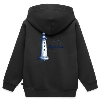 Küstenkind - Kinder Premium Organic Zip Hoodie - Schwarz - Hinten - AI Model Kid Male (0cm)