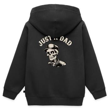 JUSTE UN PAPA - Sweat Premium à capuche zippé enfant bio - noir - Dos - AI Model Kid Male (0cm)
