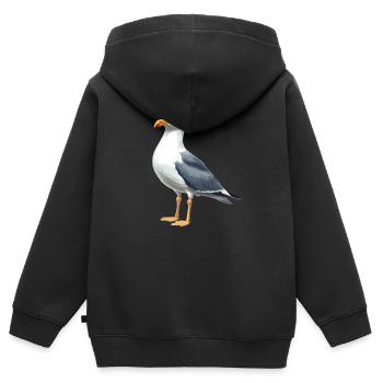 Mouettes Mouette - Sweat Premium à capuche zippé enfant bio - noir - Dos - AI Model Kid Male (0cm)