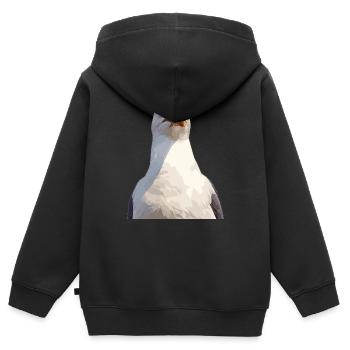 Mouettes Mouette - Sweat Premium à capuche zippé enfant bio - noir - Dos - AI Model Kid Male (0cm)