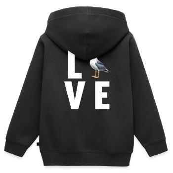 Mouettes Mouette - Sweat Premium à capuche zippé enfant bio - noir - Dos - AI Model Kid Male (0cm)