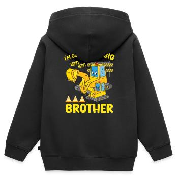 Excavator Child Ready Going To Be A Big Brother - Kinder Premium Organic Zip Hoodie - Schwarz - Hinten - AI Model Kid Male (0cm)