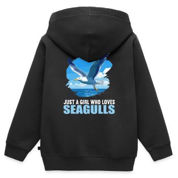 Mouettes Mouette - Sweat Premium à capuche zippé enfant bio - noir - Dos - AI Model Kid Male (0cm)