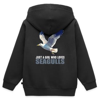 Mouettes Mouette - Sweat Premium à capuche zippé enfant bio - noir - Dos - AI Model Kid Male (0cm)