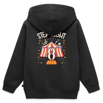 Circus Birthday Party - 8th Birthday Boy 8 Years - Kinder Premium Organic Zip Hoodie - Schwarz - Hinten - AI Model Kid Male (0cm)