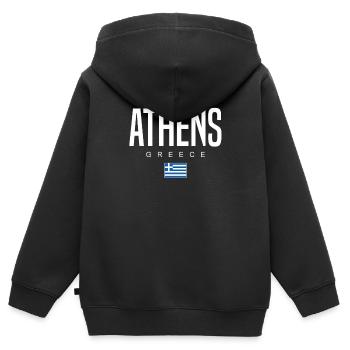 Athen Griechenland - Kinder Premium Organic Zip Hoodie - Schwarz - Hinten - AI Model Kid Male (0cm)