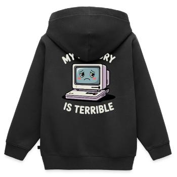 Ma mémoire est terrible Drôle d’ordinateur Drôle de codage - Sweat Premium à capuche zippé enfant bio - noir - Dos - AI Model Kid Male (0cm)
