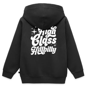 high class hillbilly Design for a enthusiast of - Kinder Premium Organic Zip Hoodie - Schwarz - Hinten - AI Model Kid Male (0cm)