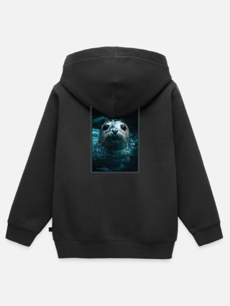 Robben Robbe - Kinder Premium Organic Zip Hoodie - Schwarz