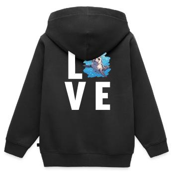Joints, Phoque - Sweat Premium à capuche zippé enfant bio - noir - Dos - AI Model Kid Male (0cm)