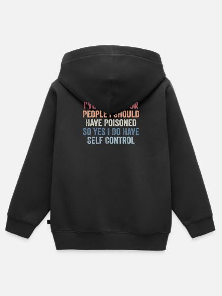 Funny - Premium børne zip-hættetrøje økologisk - sort