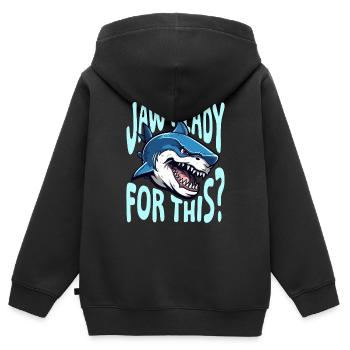 mâchoire prête pour ce Design pour un fan d’animaux - Sweat Premium à capuche zippé enfant bio - noir - Dos - AI Model Kid Male (0cm)