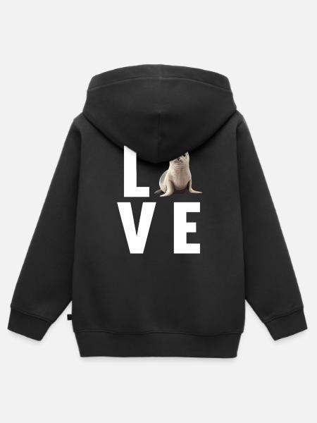 Robben Robbe - Kinder Premium Organic Zip Hoodie - Schwarz
