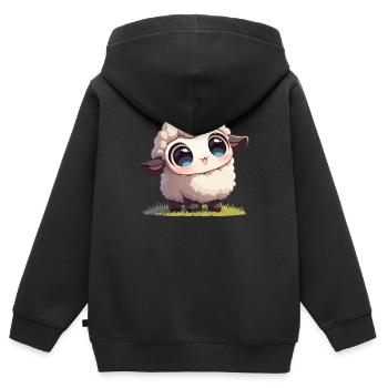 Schafe Schaf - Kinder Premium Organic Zip Hoodie - Schwarz - Hinten - AI Model Kid Male (0cm)