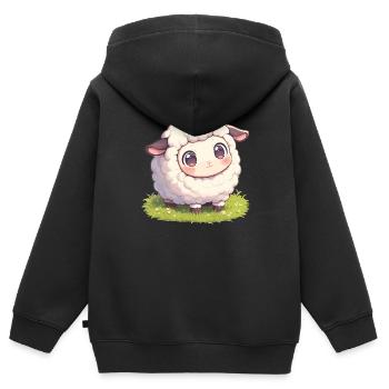Schafe Schaf - Kinder Premium Organic Zip Hoodie - Schwarz - Hinten - AI Model Kid Male (0cm)