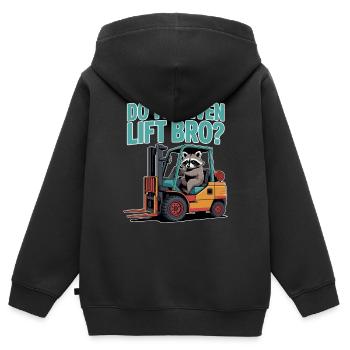 Gabelstapler Hebst du überhaupt Bro - Kinder Premium Organic Zip Hoodie - Schwarz - Hinten - AI Model Kid Male (0cm)