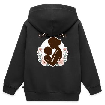 MOTHER LOVE BLOOMS - Kids Premium Organic Zip-up Hoodie - black - Back - AI Model Kid Male (0cm)