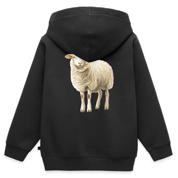 Schafe Schaf - Kinder Premium Organic Zip Hoodie - Schwarz - Hinten - AI Model Kid Male (0cm)