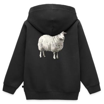 Schafe Schaf - Kinder Premium Organic Zip Hoodie - Schwarz - Hinten - AI Model Kid Male (0cm)