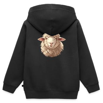 Schafe Schaf - Kinder Premium Organic Zip Hoodie - Schwarz - Hinten - AI Model Kid Male (0cm)