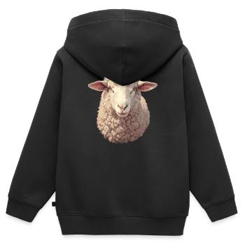 Schafe Schaf - Kinder Premium Organic Zip Hoodie - Schwarz - Hinten - AI Model Kid Male (0cm)