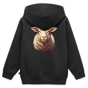 Schafe Schaf - Kinder Premium Organic Zip Hoodie - Schwarz - Hinten - AI Model Kid Male (0cm)
