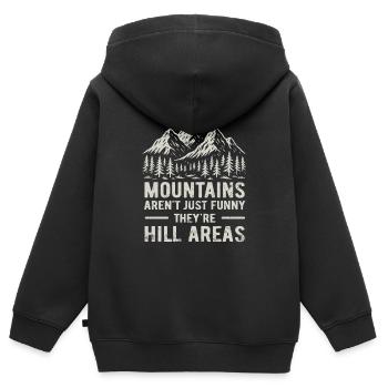 Mountains are hill areas - hilarious pun - Kids Premium Organic Zip-up Hoodie - black - Back - AI Model Kid Male (0cm)