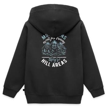 Mountains are hill areas - hilarious pun - Kinder Premium Organic Zip Hoodie - Schwarz - Hinten - AI Model Kid Male (0cm)