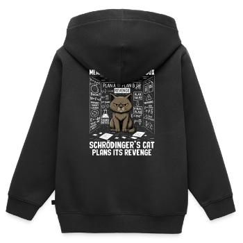 Schrödingers Cat Plans Revenge - Kinder Premium Organic Zip Hoodie - Schwarz - Hinten - AI Model Kid Male (0cm)