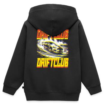 Voiture Drift - Style Retro Futuriste Course Auto - Sweat Premium à capuche zippé enfant bio - noir - Dos - AI Model Kid Male (0cm)