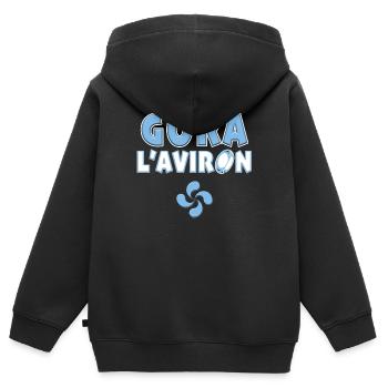 Rugby Bayonne Gora l'Aviron Supporter Homme Enfant - Kids Premium Organic Zip-up Hoodie - black - Back - AI Model Kid Male (0cm)