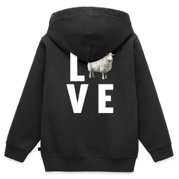 Schafe Schaf - Kinder Premium Organic Zip Hoodie - Schwarz - Hinten - AI Model Kid Male (0cm)