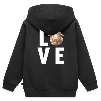 Schafe Schaf - Kinder Premium Organic Zip Hoodie - Schwarz - Hinten - AI Model Kid Male (0cm)