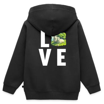 Schafe Schaf - Kinder Premium Organic Zip Hoodie - Schwarz - Hinten - AI Model Kid Male (0cm)