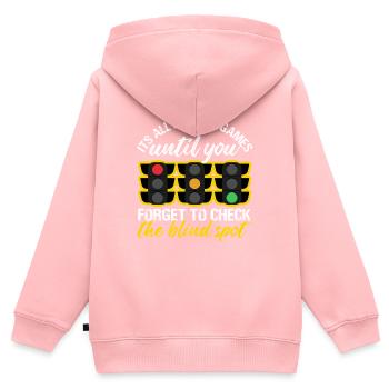 Fun and Games Conception d’angle mort - Sweat Premium à capuche zippé enfant bio - rose - Dos - AI Model Kid Female (0cm)