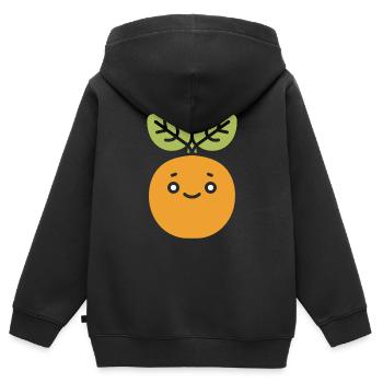 pois chiche - Sweat Premium à capuche zippé enfant bio - noir - Dos - AI Model Kid Male (0cm)