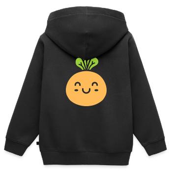 pois chiche - Sweat Premium à capuche zippé enfant bio - noir - Dos - AI Model Kid Male (0cm)