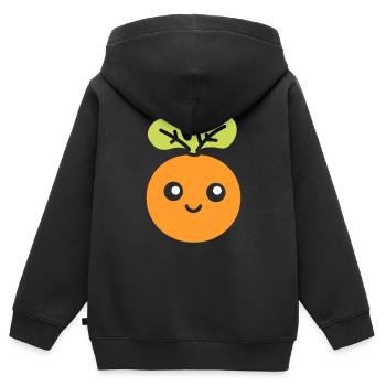 pois chiche - Sweat Premium à capuche zippé enfant bio - noir - Dos - AI Model Kid Male (0cm)