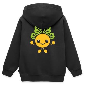 pois chiche - Sweat Premium à capuche zippé enfant bio - noir - Dos - AI Model Kid Male (0cm)