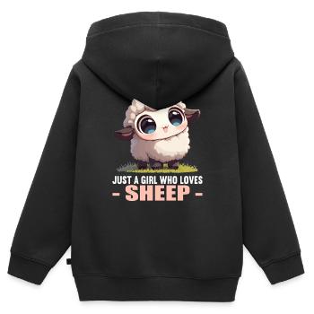 Schafe Schaf - Kinder Premium Organic Zip Hoodie - Schwarz - Hinten - AI Model Kid Male (0cm)