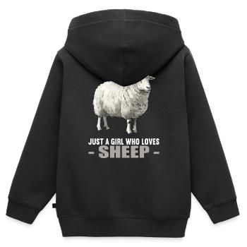 Schafe Schaf - Kinder Premium Organic Zip Hoodie - Schwarz - Hinten - AI Model Kid Male (0cm)