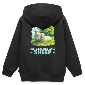 Sheep Sheep - Kids Premium Organic Zip-up Hoodie - black - Back - AI Model Kid Male (0cm)
