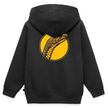 Cobras royaux Cobra royaux - Sweat Premium à capuche zippé enfant bio - noir - Dos - AI Model Kid Male (0cm)