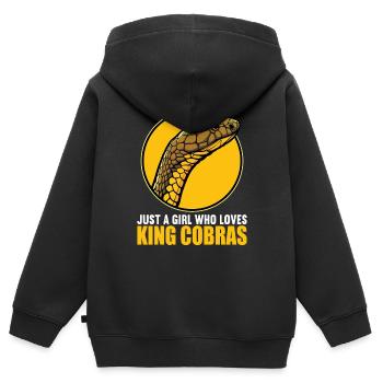 Cobras royaux Cobra royaux - Sweat Premium à capuche zippé enfant bio - noir - Dos - AI Model Kid Male (0cm)