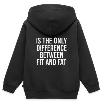 I ist der einzige Unterschied zwischen fit und dick - Kinder Premium Organic Zip Hoodie - Schwarz - Hinten - AI Model Kid Male (0cm)
