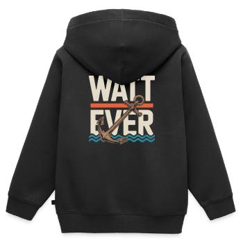 Watt Ever Anchor Humour maritime - Sweat Premium à capuche zippé enfant bio - noir - Dos - AI Model Kid Male (0cm)
